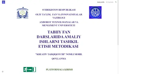 «Kreativ tadqiqotchi» — tabiiy fanlar bo‘yicha mobil qo‘llanma