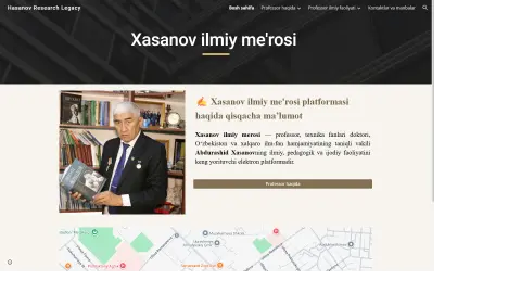 khasanovlegacy.uz — professor ilmiy merosi sayti