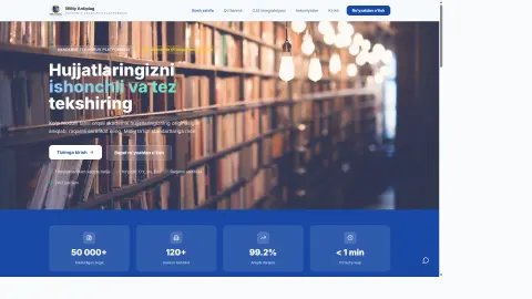 Milliy Antiplag — akademik antiplagiat platformasi