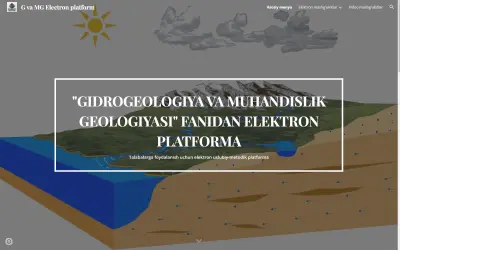 e-geology.uz — gidrogeologiya fani elektron platformasi